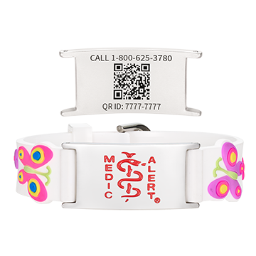 QR Code Child Titanium Medical ID Bracelet White, White, large image number 0